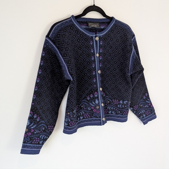 Dale Of Norway Casual Collection 100% New Wool Floral Cardigan Sweater Size S - Picture 8 of 9